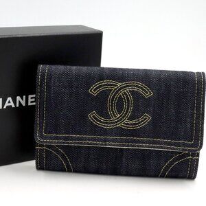 Chanel Denim Compact Wallet w/ Box
